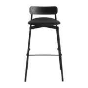 Black beech leather bar chair 91 cm Fromme - Petite Friture