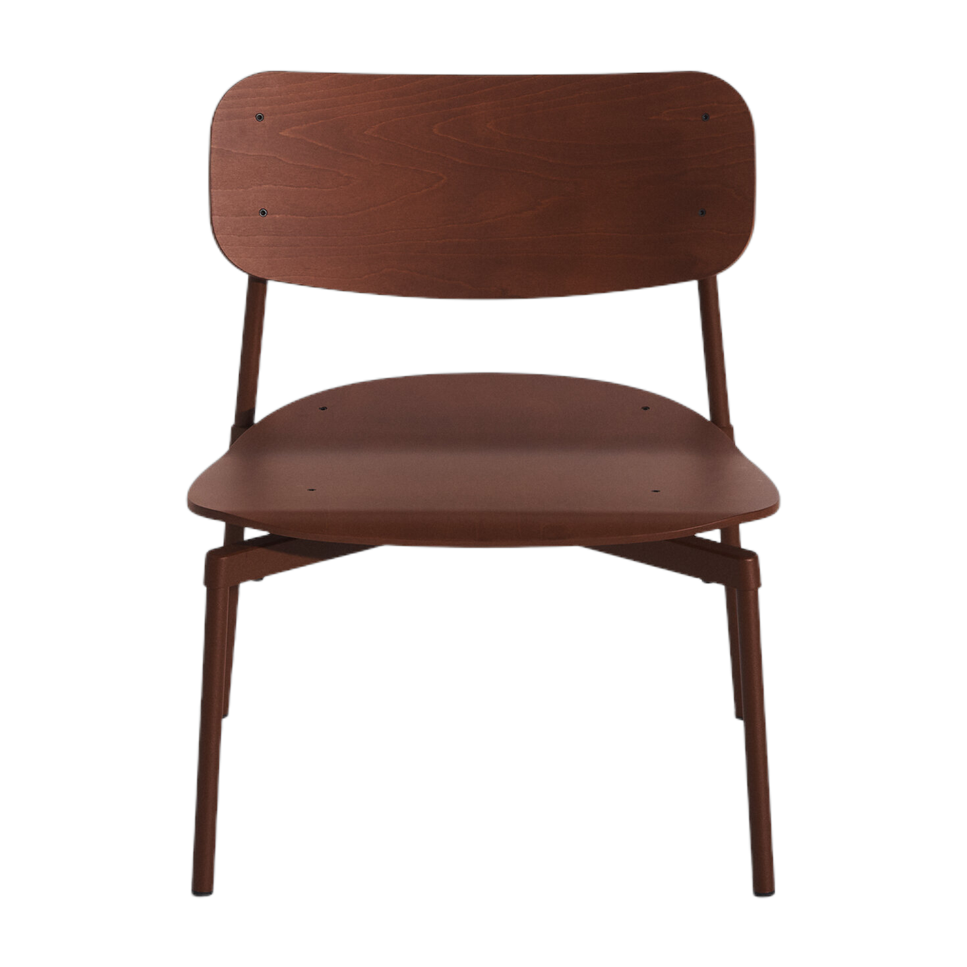 Fauteuil lounge en hêtre et aluminium brun-rouge 71 cm Fromme - Petite Friture
