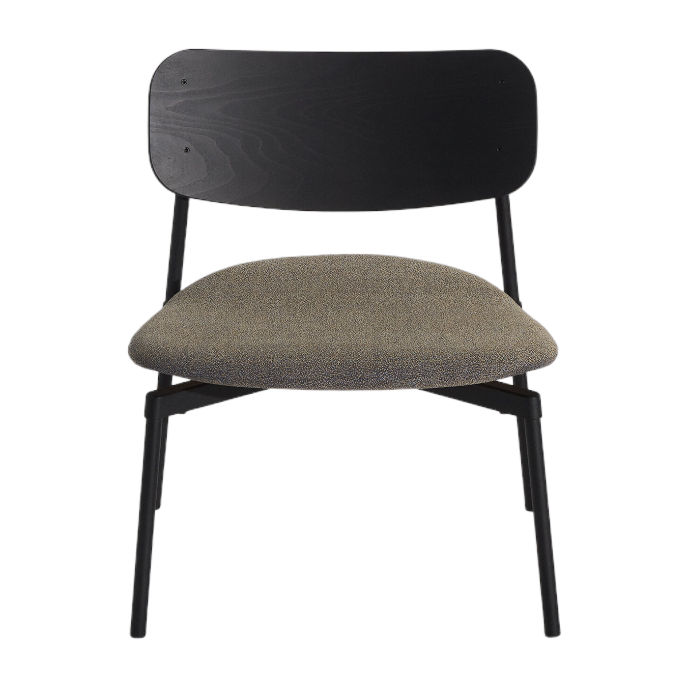 Fauteuil lounge en hêtre noir tapissée 71 cm Fromme - Petite Friture