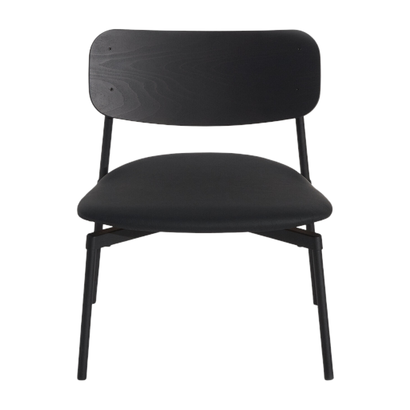 Fauteuil lounge en hêtre noir cuir 71 cm Fromme - Petite Friture