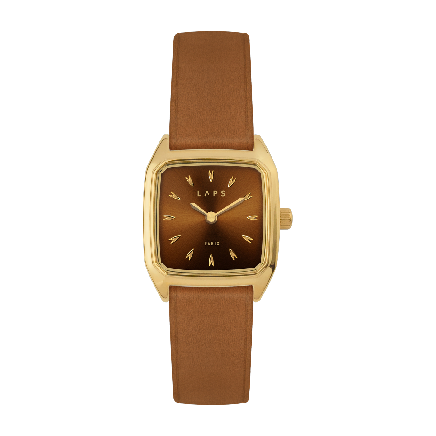Reloj Nova de acero dorado y correa de piel de camello Prima - Laps