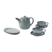 Servizio da tè per due in gres smaltato blu Nordic Sea - Broste Copenhagen