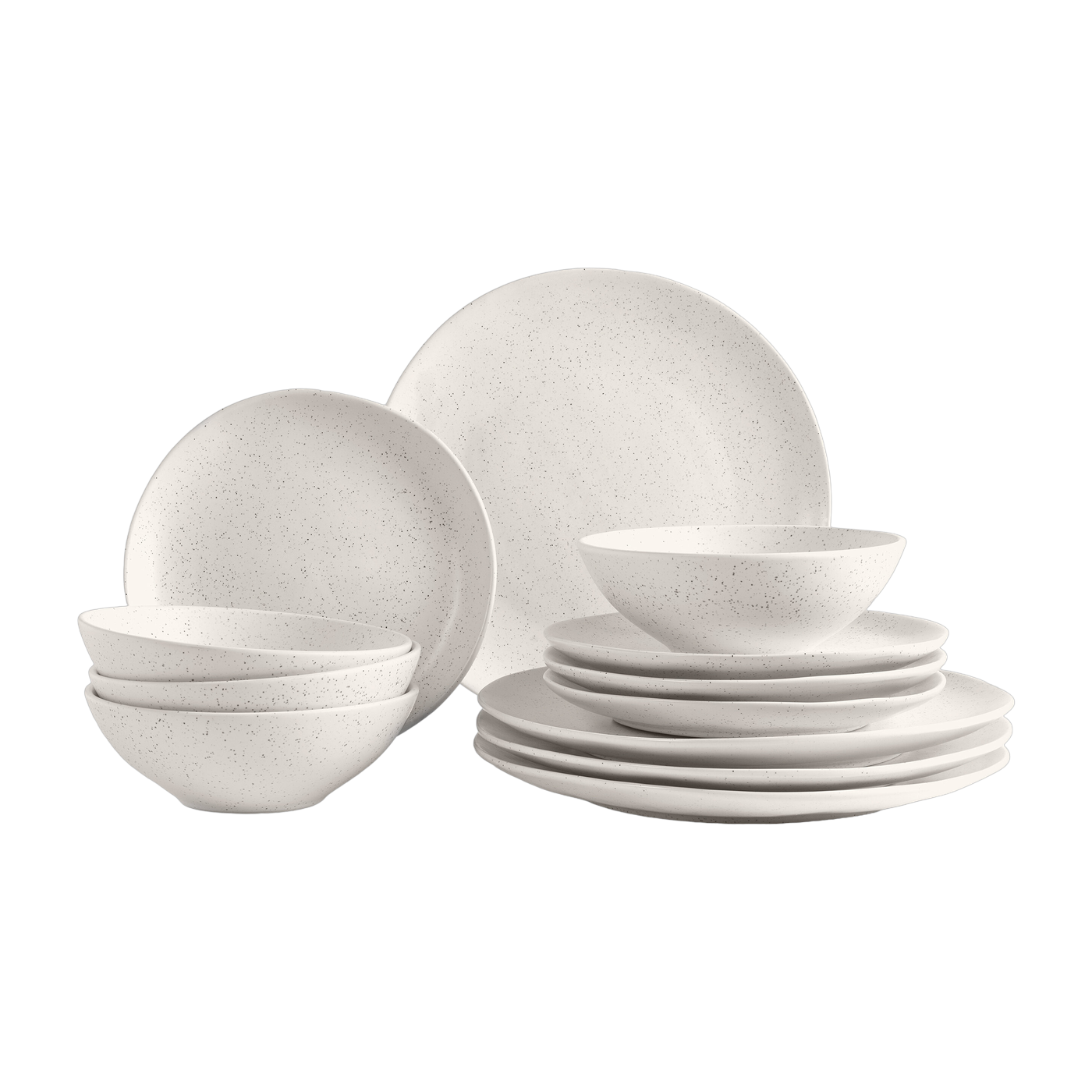 Cream glazed stoneware dinnerware set for four Nordic Vanilla - Broste Copenhagen