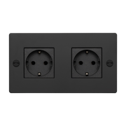 Schwarze 2G-Steckdose Socket - Buster + Punch