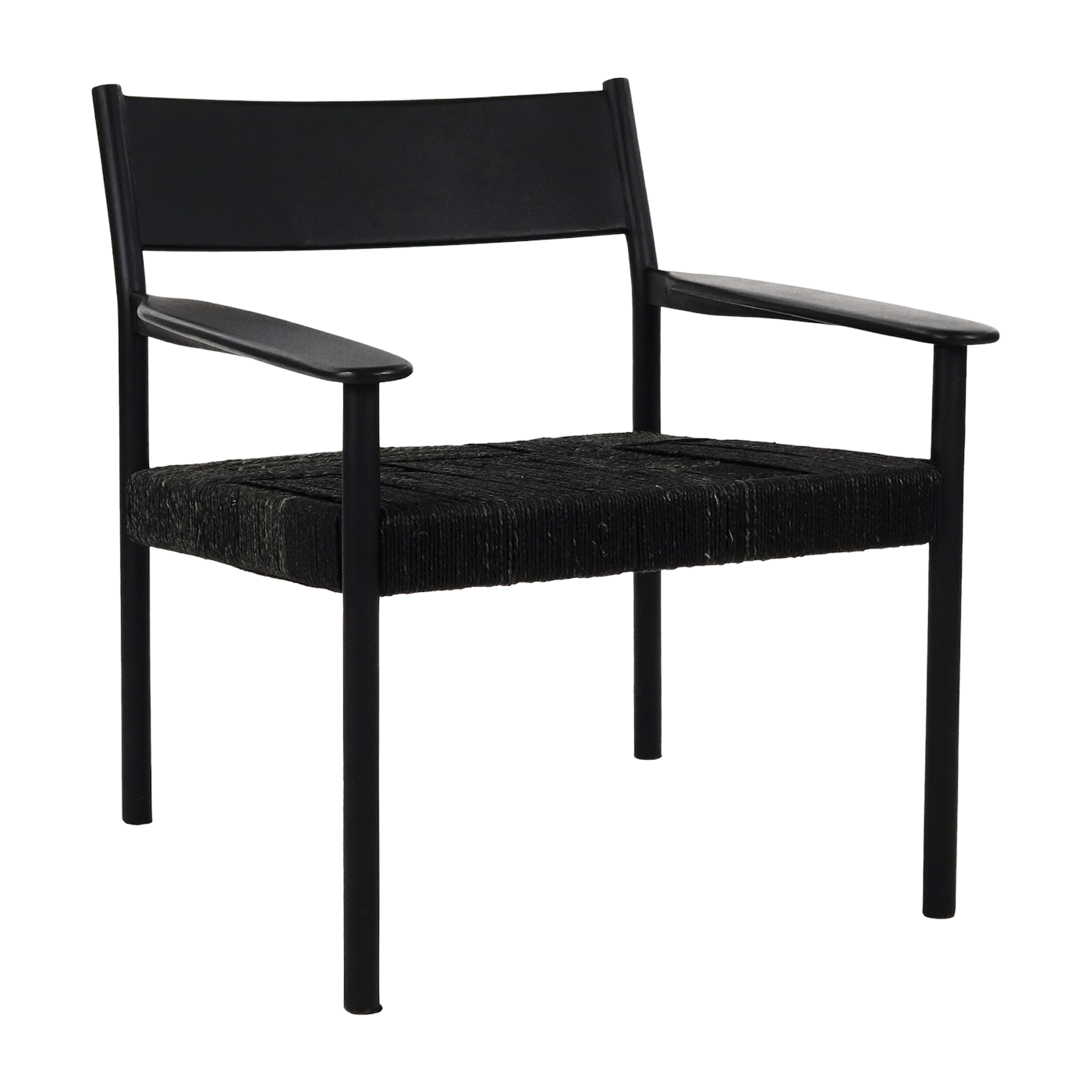 Black mango wood and sea rush armchair 66. 5 x 72. 5 x 74 cm Cullinan - Pomax