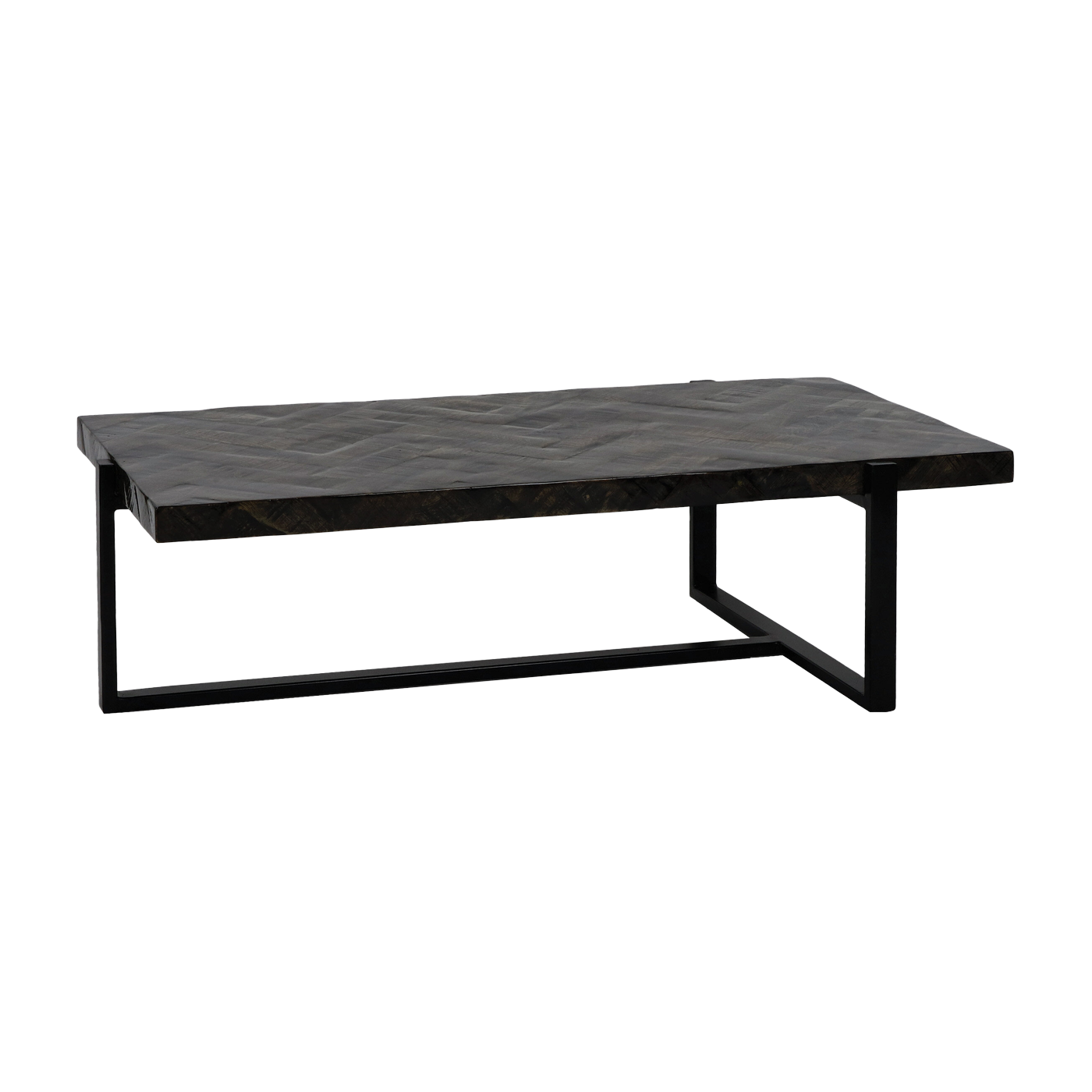 Tavolino da caffè in legno di mango e metallo marrone scuro 122 x 65 x 36 cm Loxton - Pomax