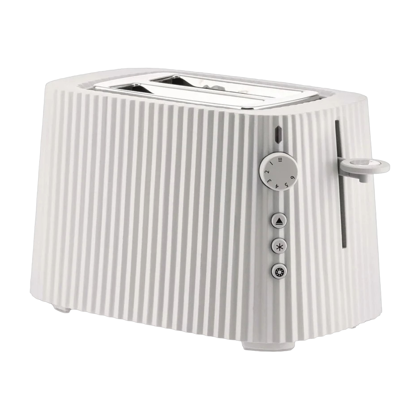 Toaster mit 2 Schlitzen aus weißem Kunstharz Plissé -. Alessi