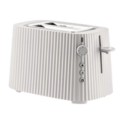 Toaster mit 2 Schlitzen aus weißem Kunstharz Plissé -. Alessi