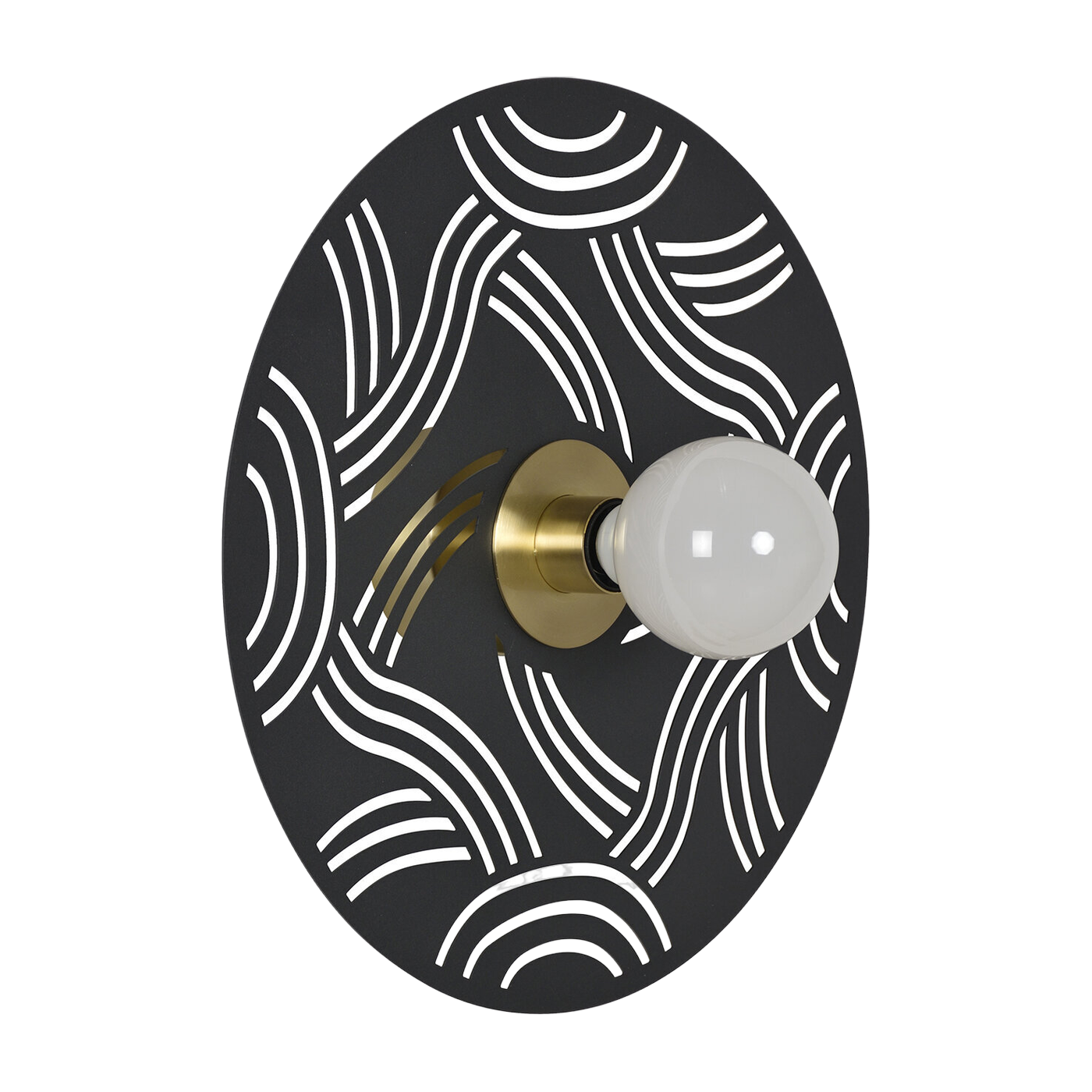 Black metal wall lamp 40 cm Ariane - Market set