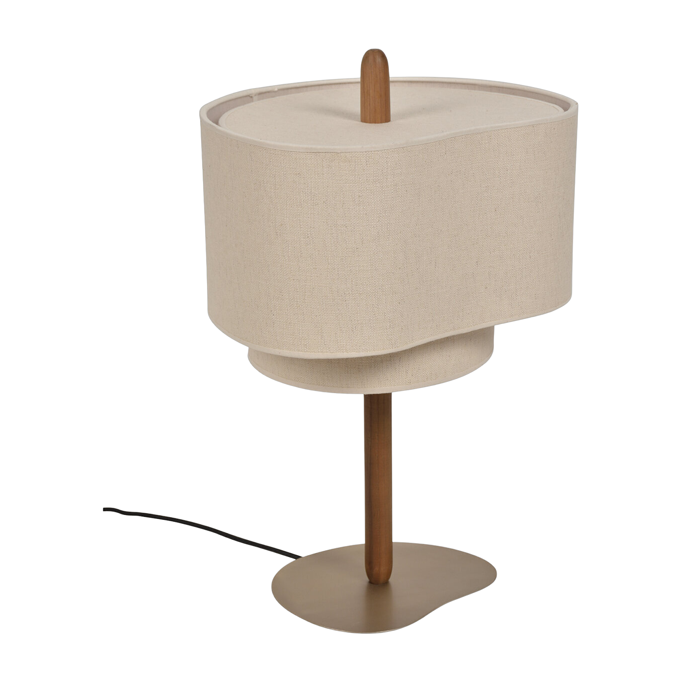 Lampada in metallo e tessuto color crema da 60 cm Pebble - Market set