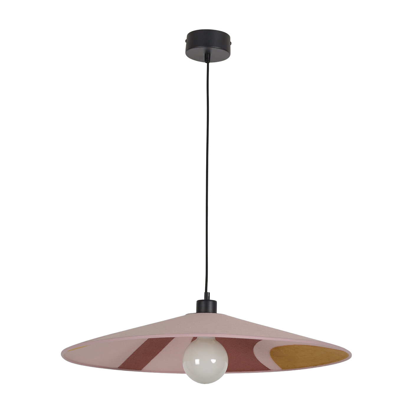 Lámpara colgante de tela setentas rosa 60 cm Sonia Laudet - Market Set
