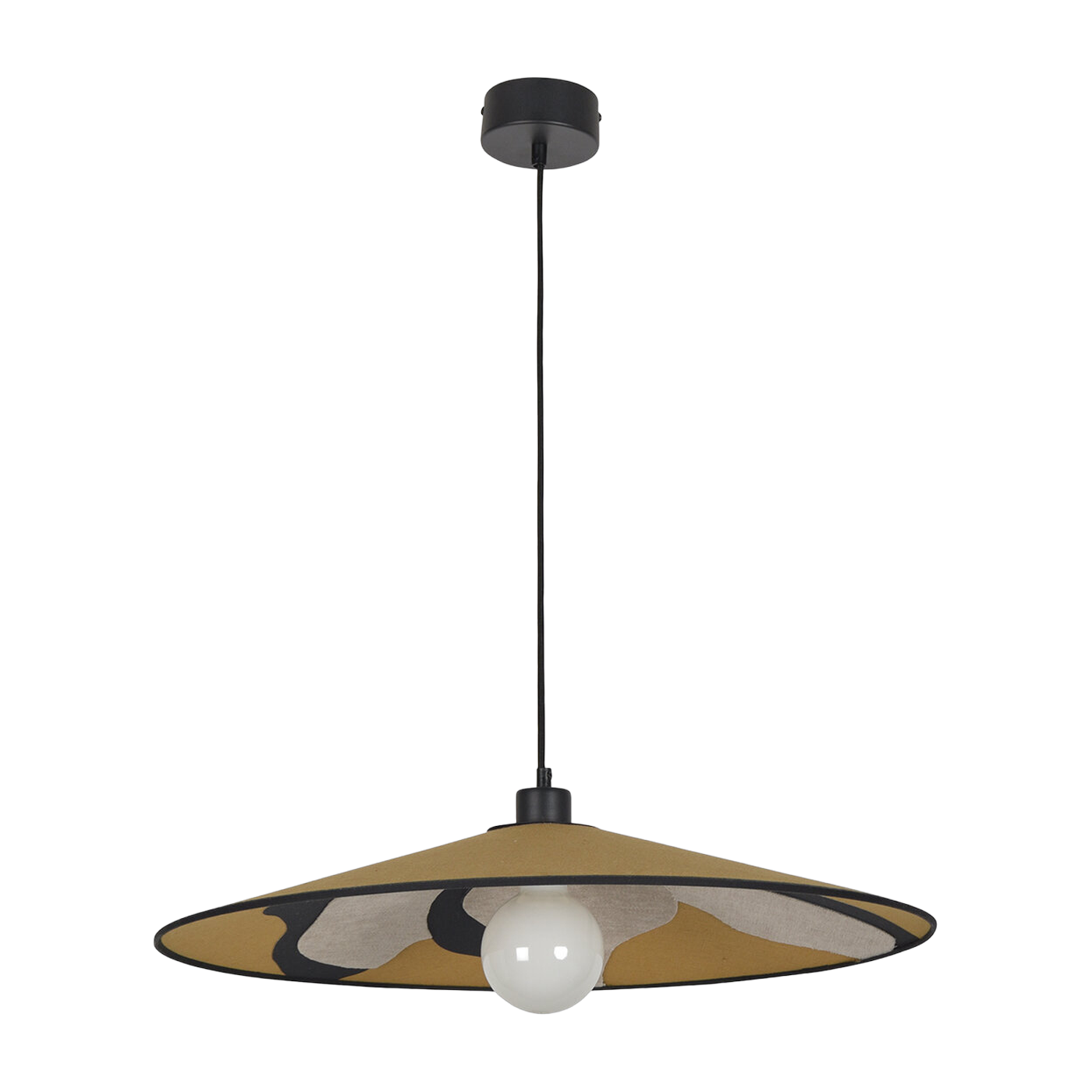 Lámpara colgante de tela nostalgia curry 60 cm Sonia Laudet - Market set