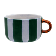 Blue ceramic cappuccino mug 10 x 14 cm Stripe Leopard Cappuccino - Anna + Nina