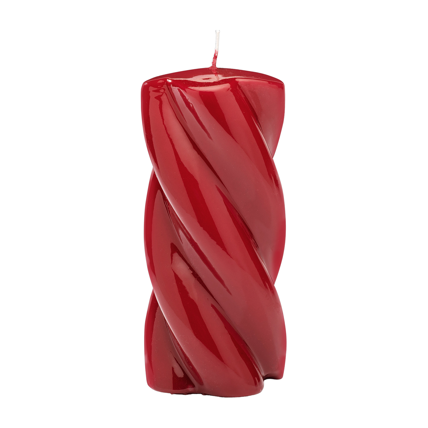 Rote Paraffinkerze 5 x 15 cm Blunt Twisted -. Anna + Nina
