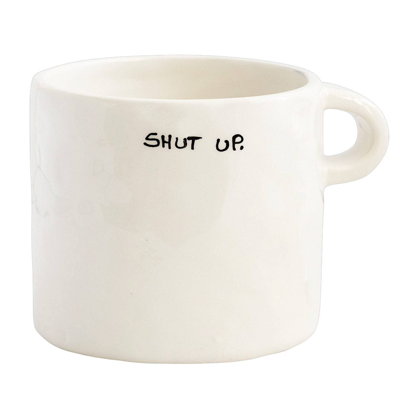 ماج من السيراميك الأبيض مع نص Shut Up - Anna + Nina