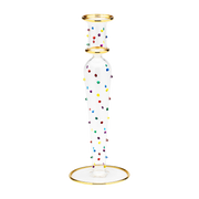 Clear glass candleholder with dots in relief 9 x 24 cm Confetti - Anna + Nina