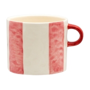 White and pink striped ceramic mug 13 x 10 cm Striped Posy - Anna + Nina