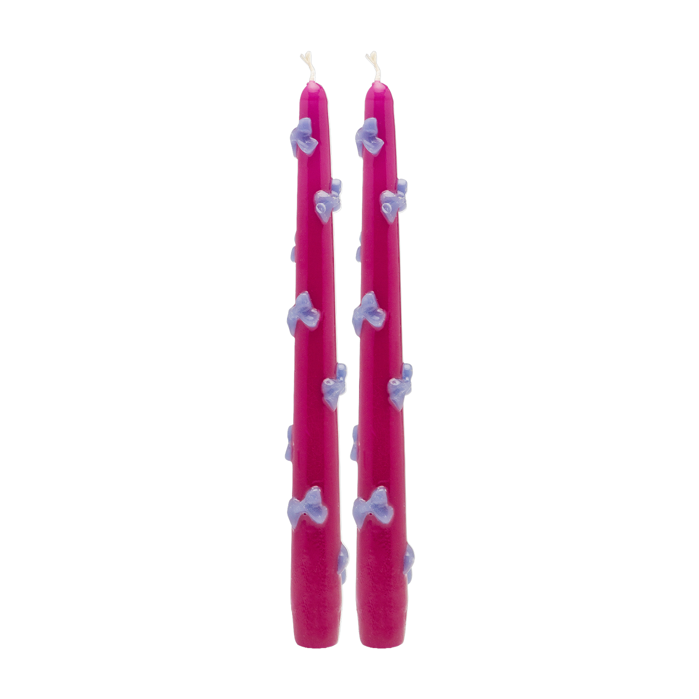2 شمعة بارافين بنفسجية 2.5 × 26 سم Bows 3D - Anna + Nina