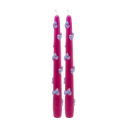 2 lila Paraffin-Kerzen 2, 5 x 26 cm 3D Bows -. Anna + Nina