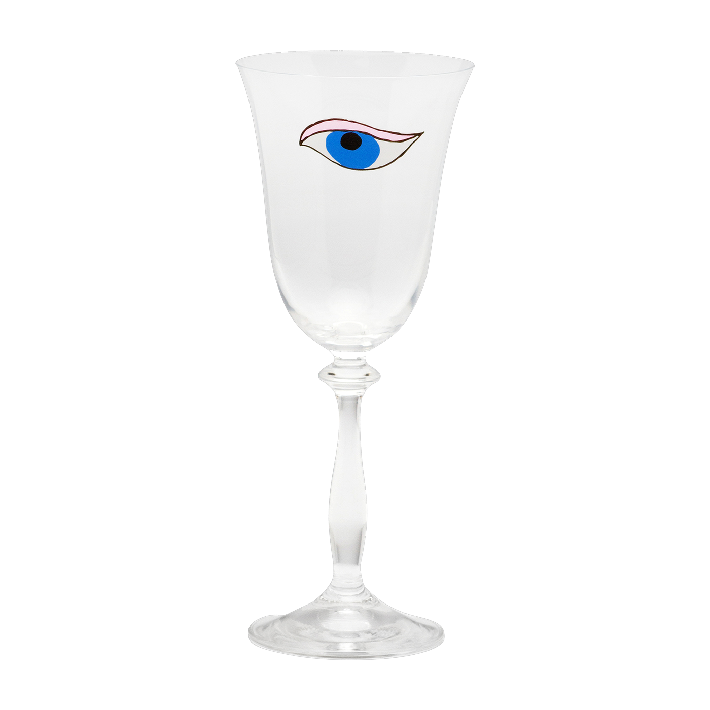 Verre à vin en verre transparent avec dessin d'oeil 8,5 x 21 cm Mystical Eye - Anna + Nina