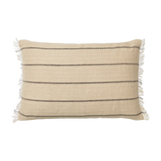 Cojín rectangular a rayas negras de algodón camel y lino 60 x 40 cm Calm - Ferm Living