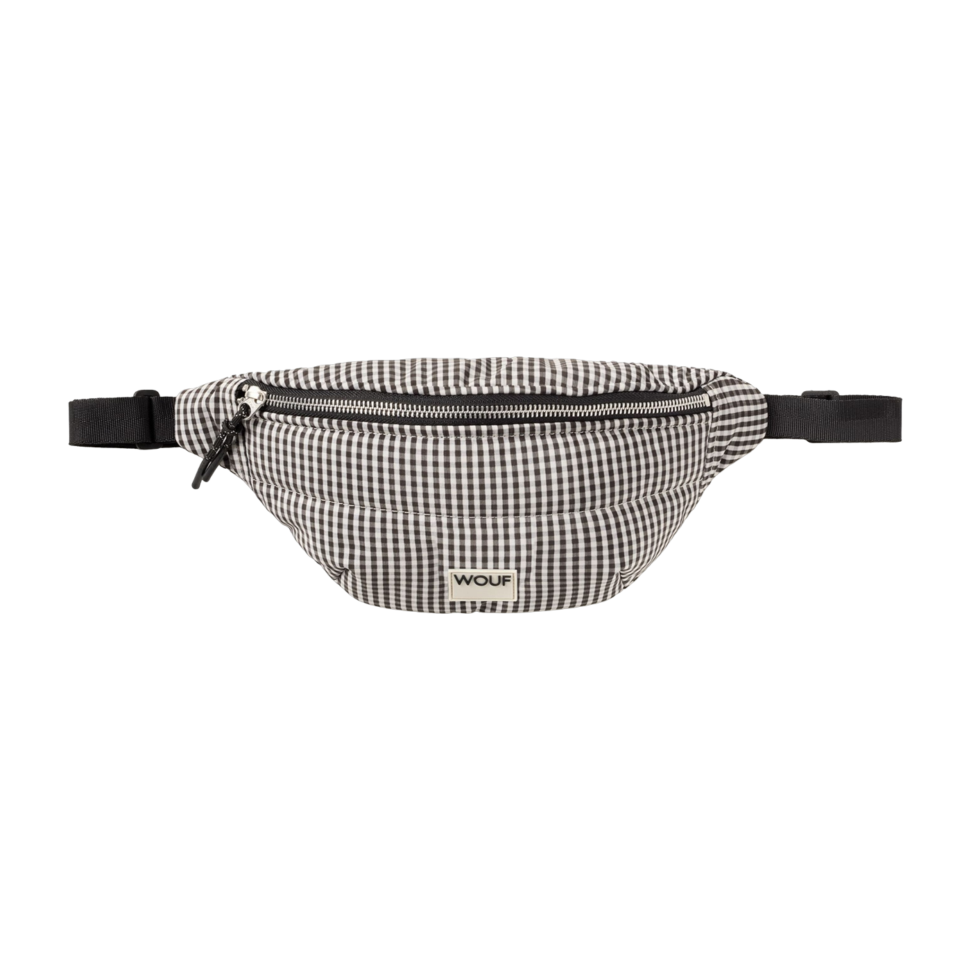 Sac banane en tissu recyclé noir et blanc 33 x 14 x 7 cm Chloe - Wouf