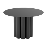 Table basse ronde en acier noir 60 x 38 cm Octave - Resistub