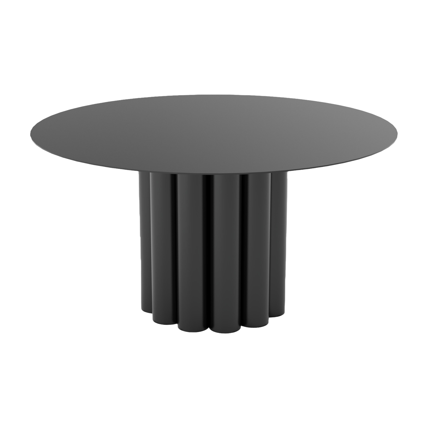 Mesa baja ronde de acero negro 80 x 42 cm Octave - Resistub