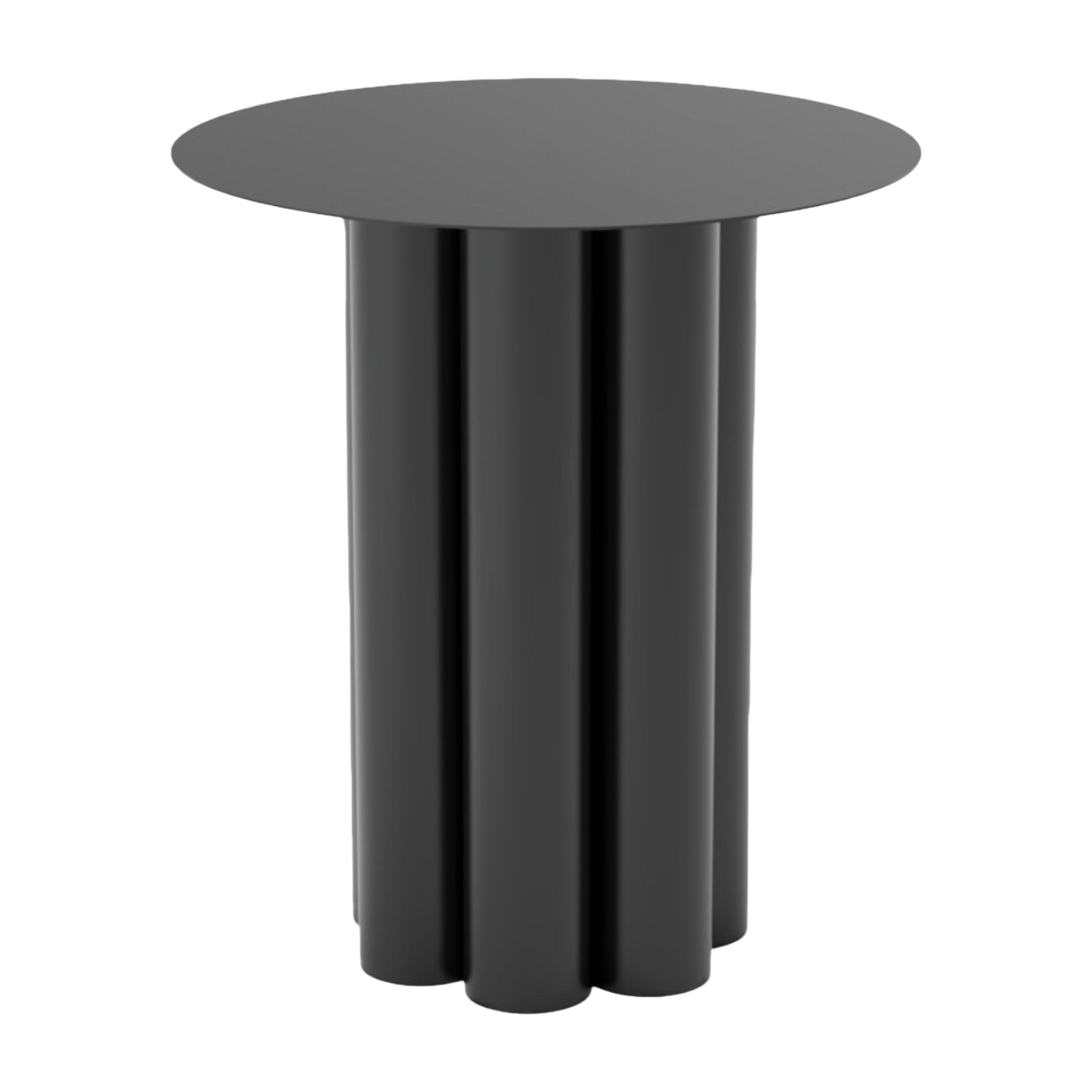 Mesa auxiliar ronde de acero negro 40 x 49 cm Octave - Resistub