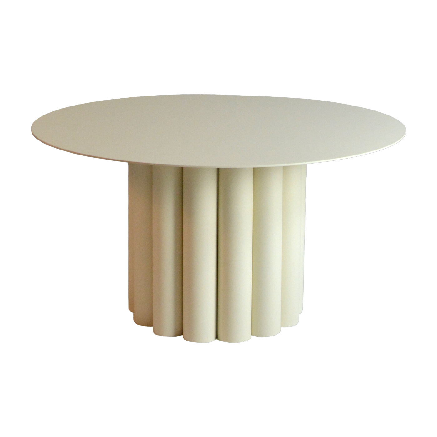 Mesa baja ronde en acero marfil 80 x 42 cm Octave - Resistub