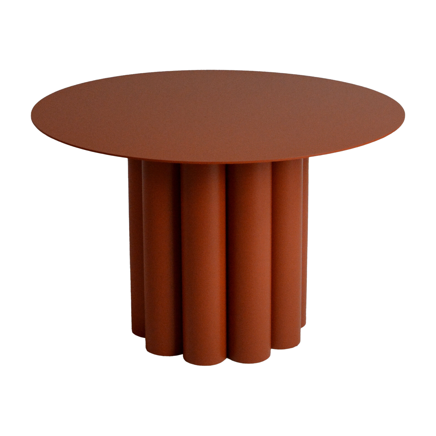 Mesa baja ronde en acero terracota 60 x 38 cm Octave - Resistub