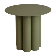 Table basse ronde en acier vert argile 40 x 34 cm Octave - Resistub