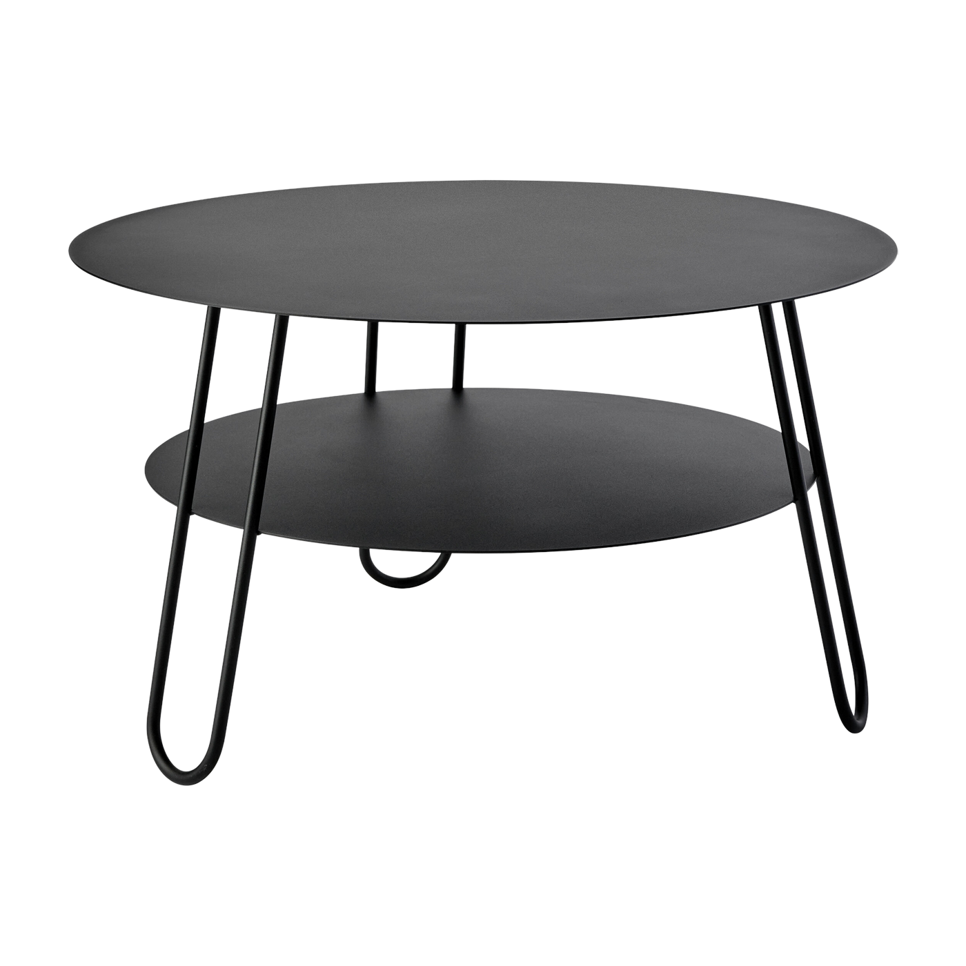 Mesa de centro ronde en acero negro 72 x 42 cm Carl - Resistub