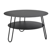 Table basse ronde en acier noir 72 x 42 cm Carl - Resistub
