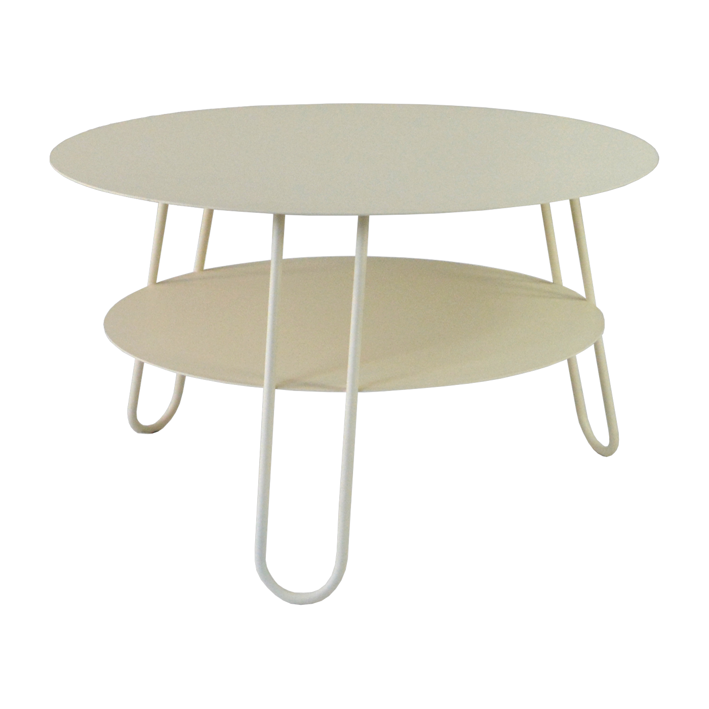 Mesa de centro ronde acero marfil 72 x 42 cm Carl - Resistub