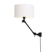 Wall Lamp Iron/Textile Amsterdam H.30Cm/Shade 32X20Cm White S - it's about RoMi
