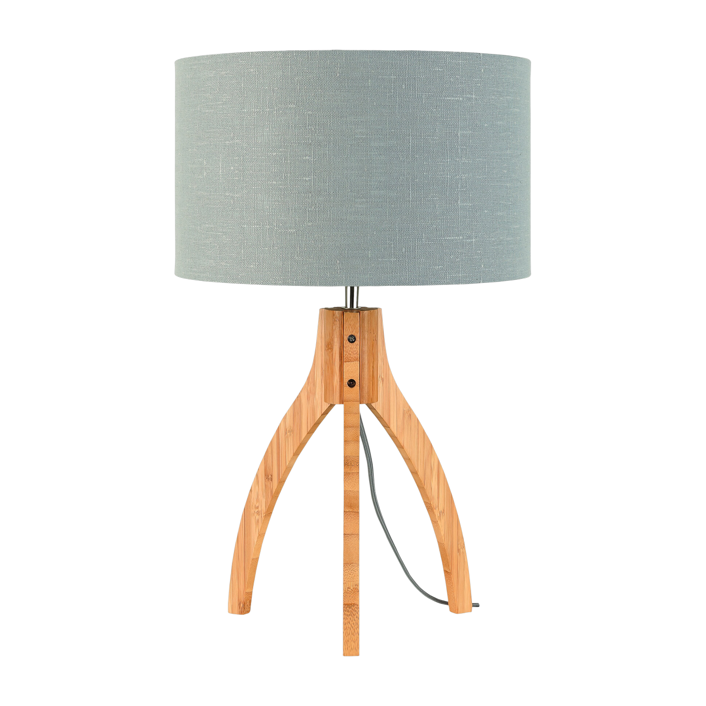 Tischlampe aus Bambus Lampenschirm aus Leinen gris clair 36x54cm Annapurna - -. Good & Mojo