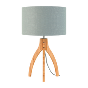 Bamboo table lamp linen shade gris clair 36x54cm Annapurna - Good & Mojo