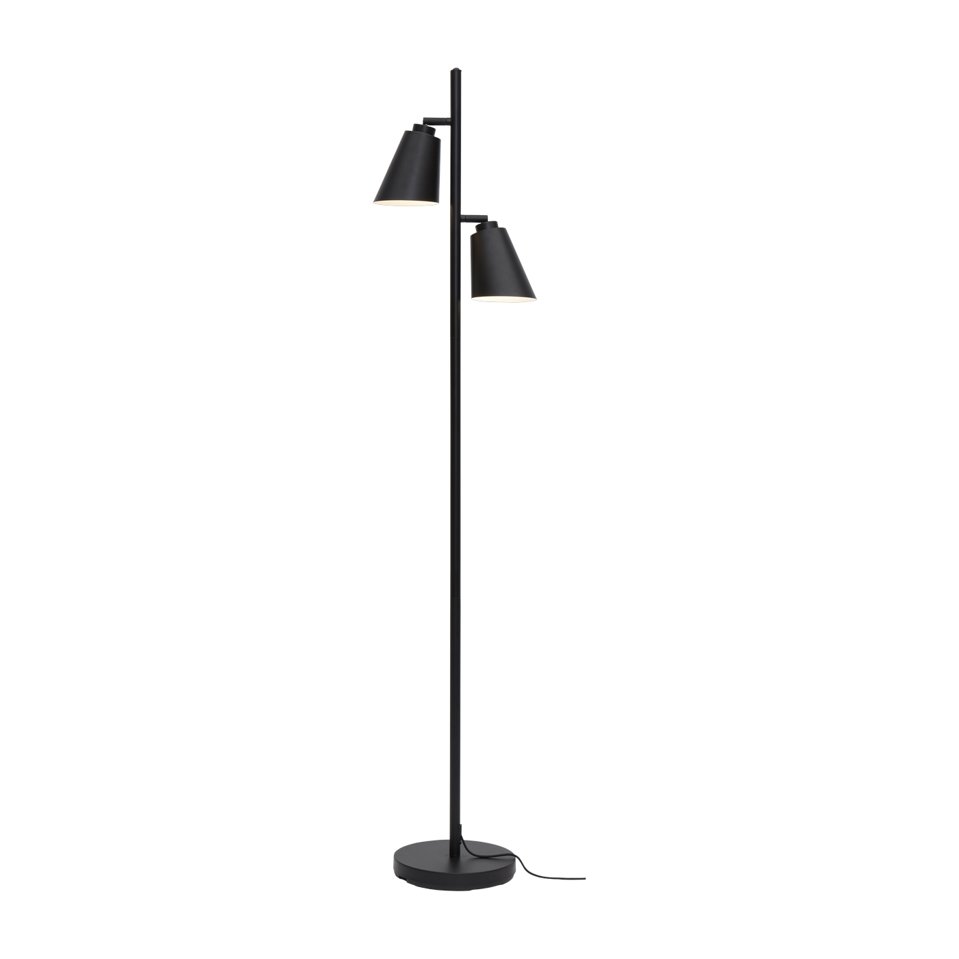 Lampada da terra a 2 paralumi in ferro nero 162cm Brema - It's about Romi