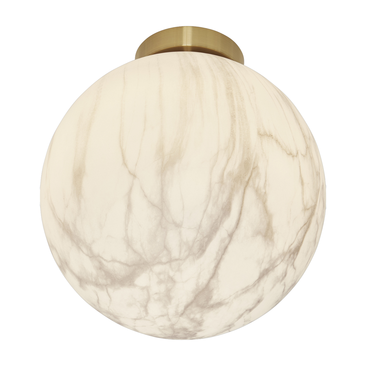 Iron ceiling light with white and gold marble-print glass globe 28 x 32 cm Carrara - It's about Romi