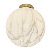 marbre Lampada da soffitto in ferro e vetro stampato bianco e oro 28x32cm Carrara - It's about Romi