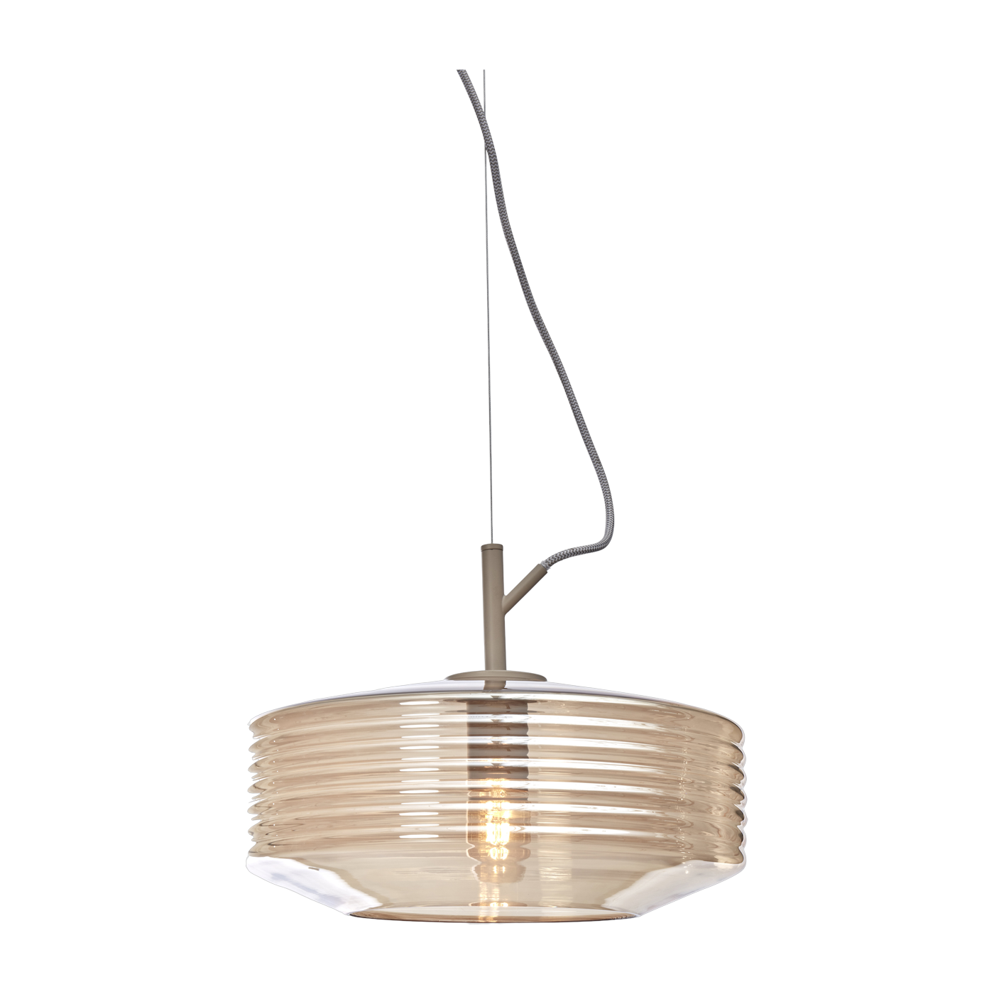 Haengelampe Glas Verona Gerippt Bernstein - it's about RoMi