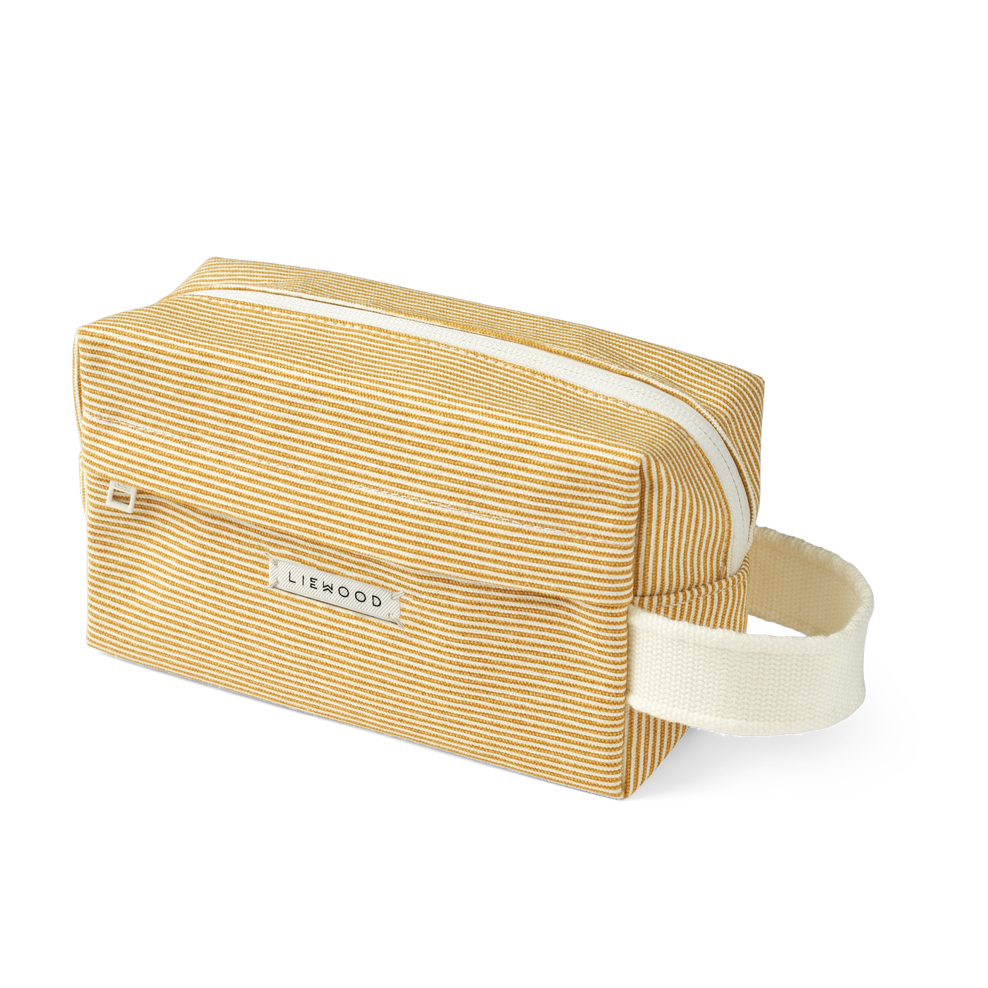 Organic cotton toiletry bag in soft yellow and cream Trine - Liewood