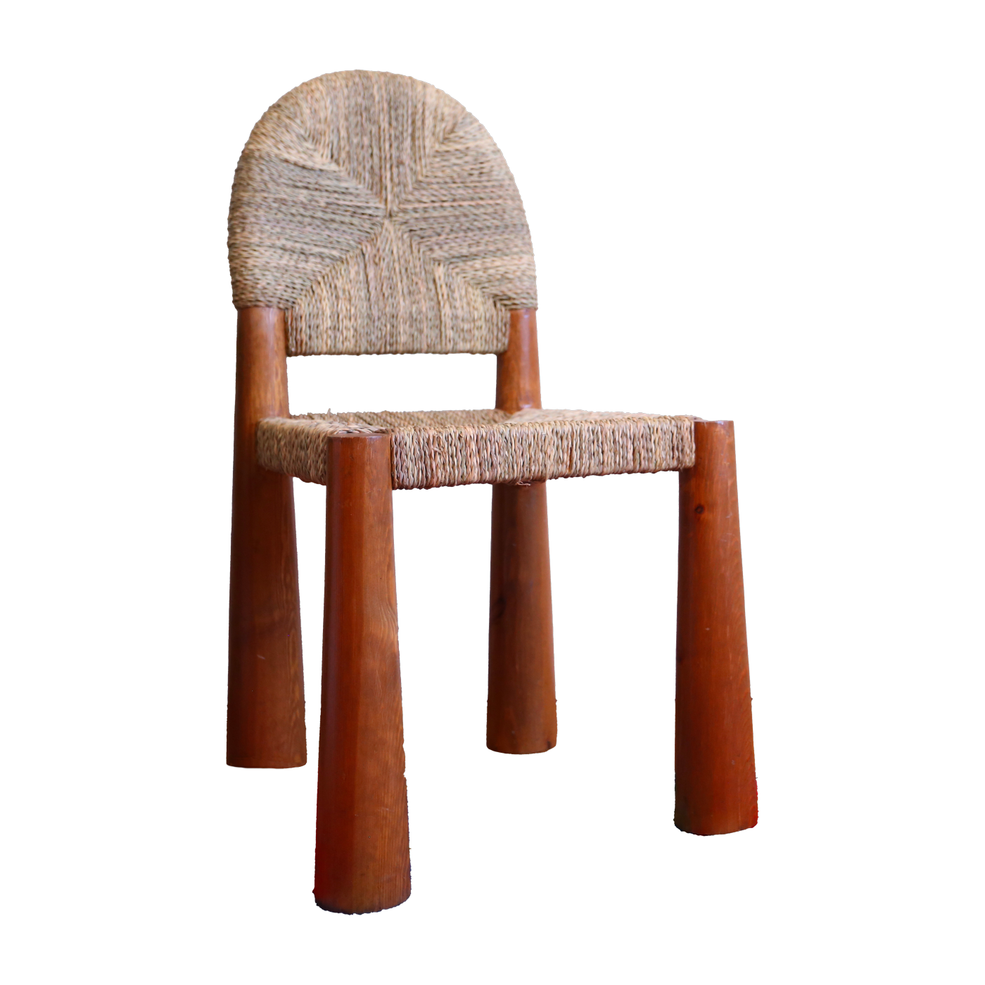 Chaise en bois et paille fait-main 42 x 90 cm - THEM