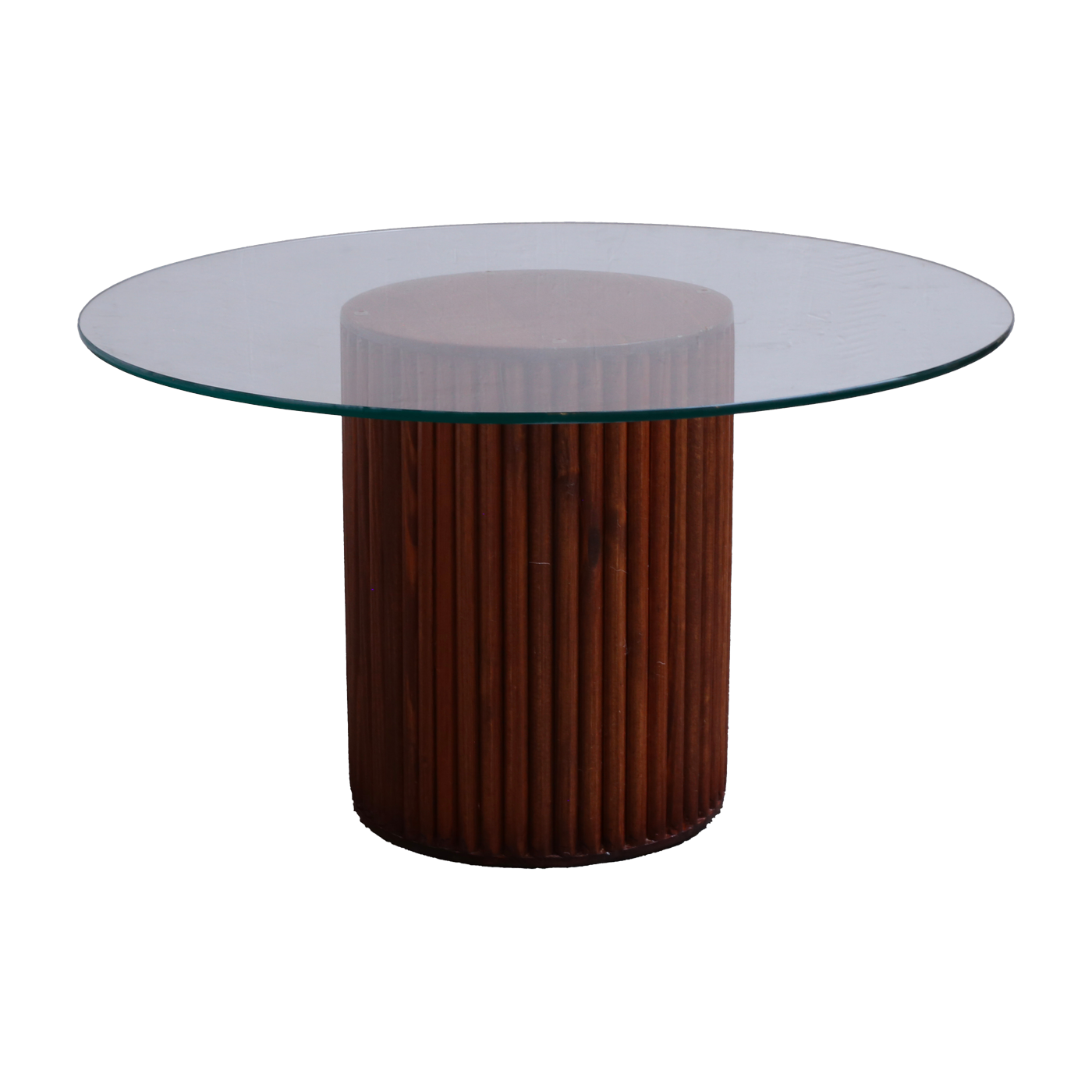 Table basse en bois et plateau en verre 70 cm - THEM