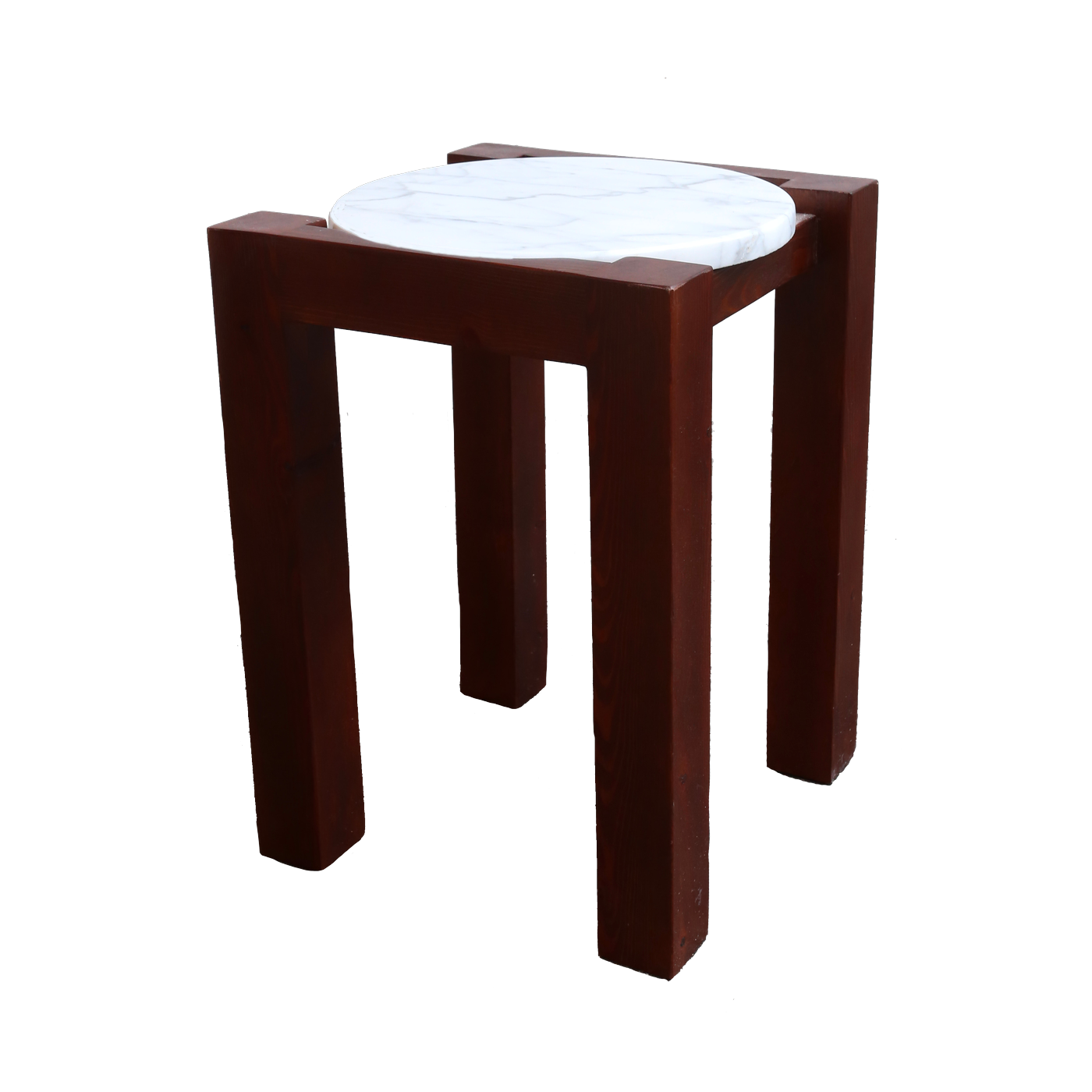 Table d'appoint en marbre et bois 50 cm - THEM