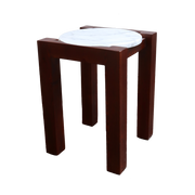 Side table in marbre and wood 50 cm - THEM