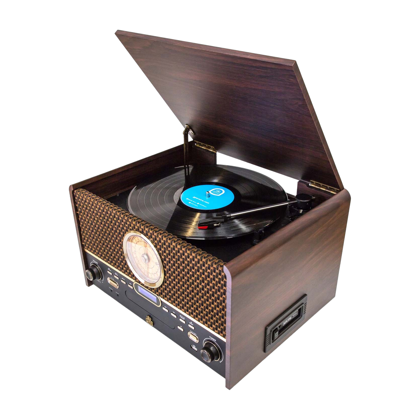 Tourne-disque à entraînement direct en bois Chesterton DAB - GPO Retro
