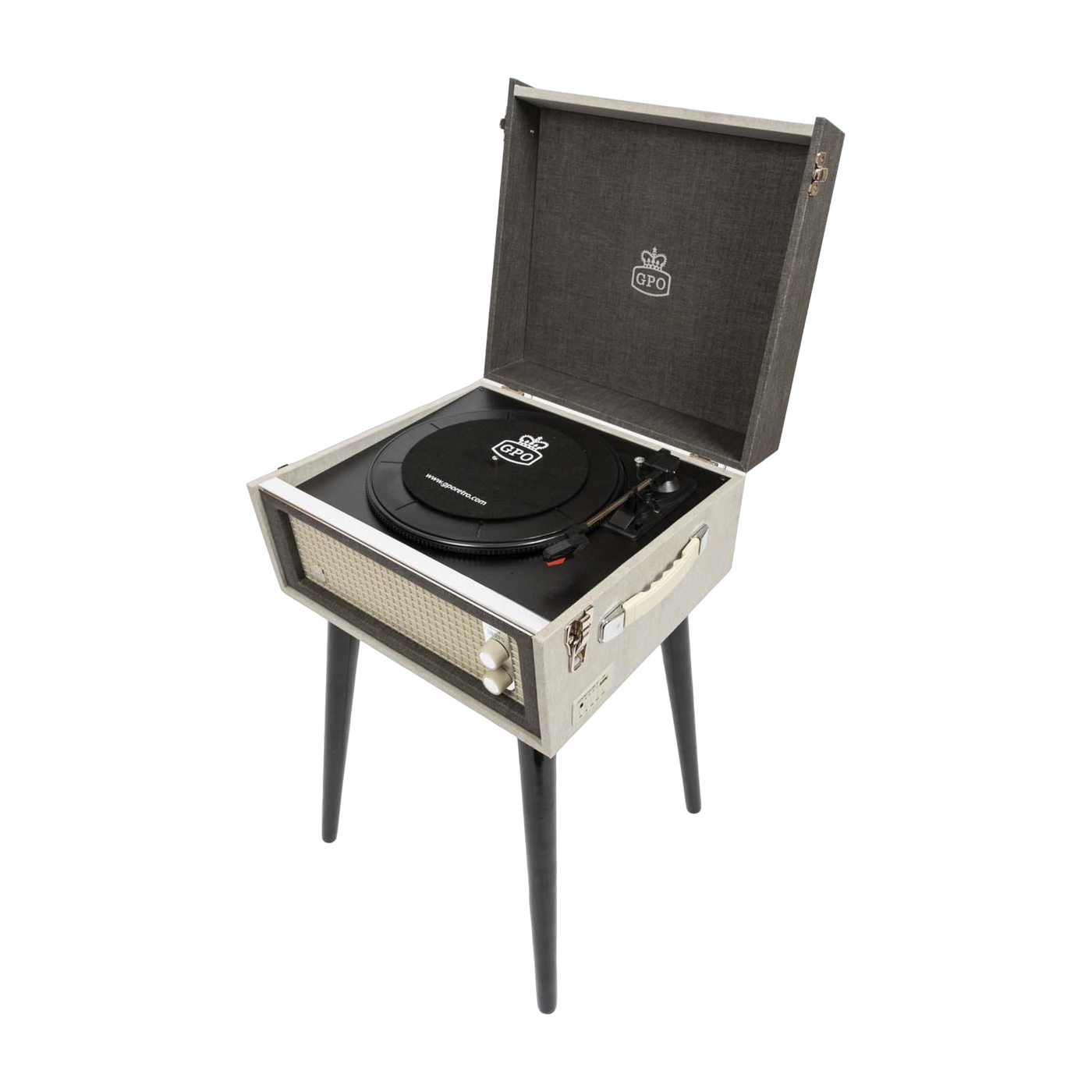 Tourne-disque antique gris Bermuda - GPO Retro