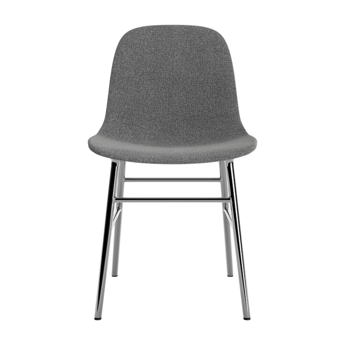 Chair upholstered in Hallingdal 126 fabric and chrome legs Form Chair Full Up - Normann Copenhagen